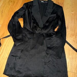 Zara Elegant Black Satin Top